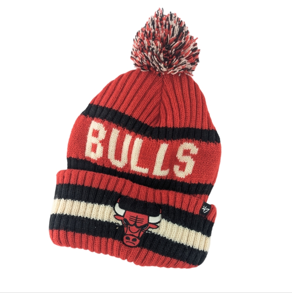 Chicago Bulls 47 Red Bering Cuffed Knit Hat